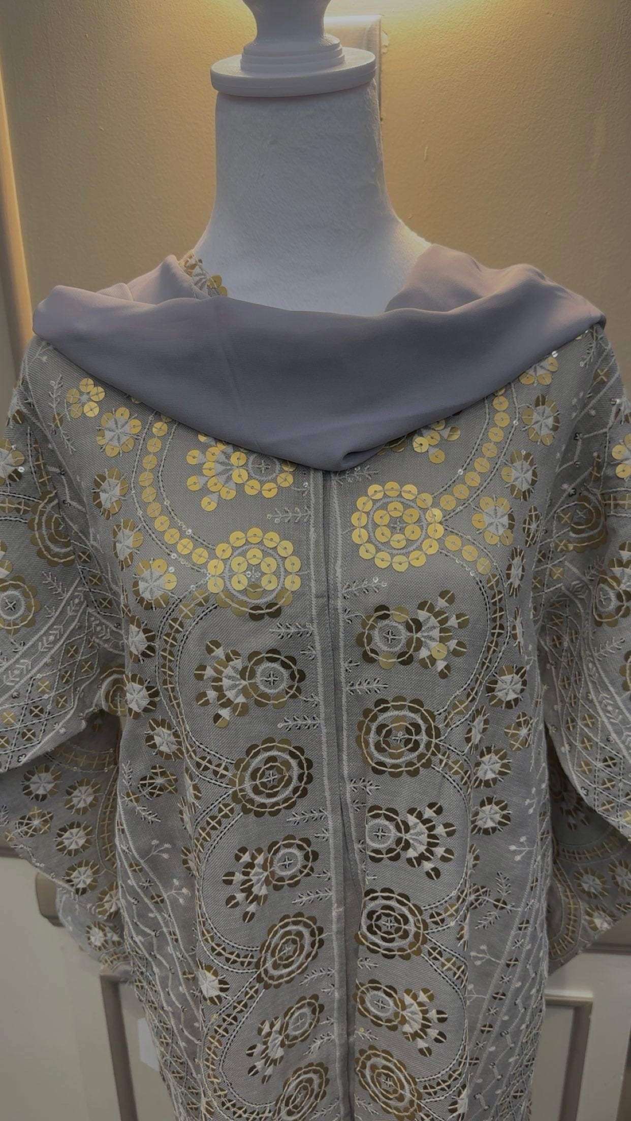 Cloud Grey Linen Abaya