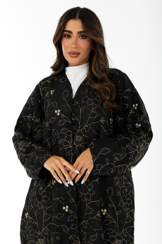 Black Noir Linen Abaya