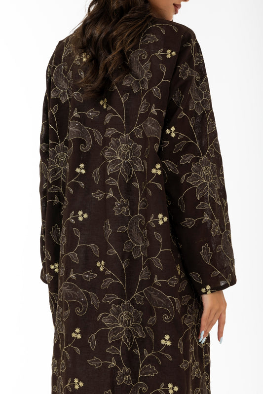 Brown Linen Abaya