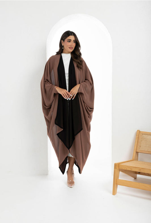 Taupe Doubled-Sided Chiffon Abaya