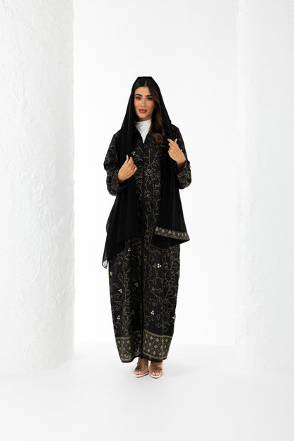 Black Noir Linen Abaya