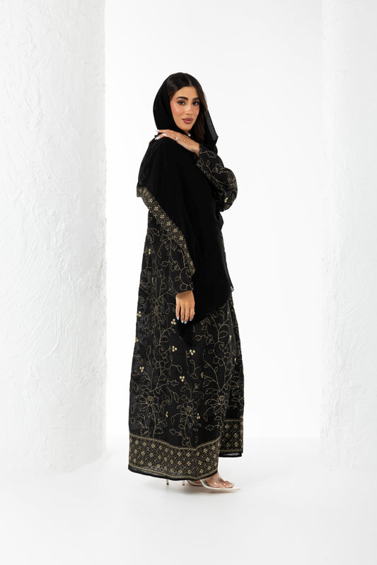 Black Noir Linen Abaya