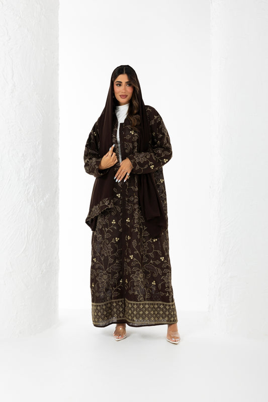Brown Linen Abaya