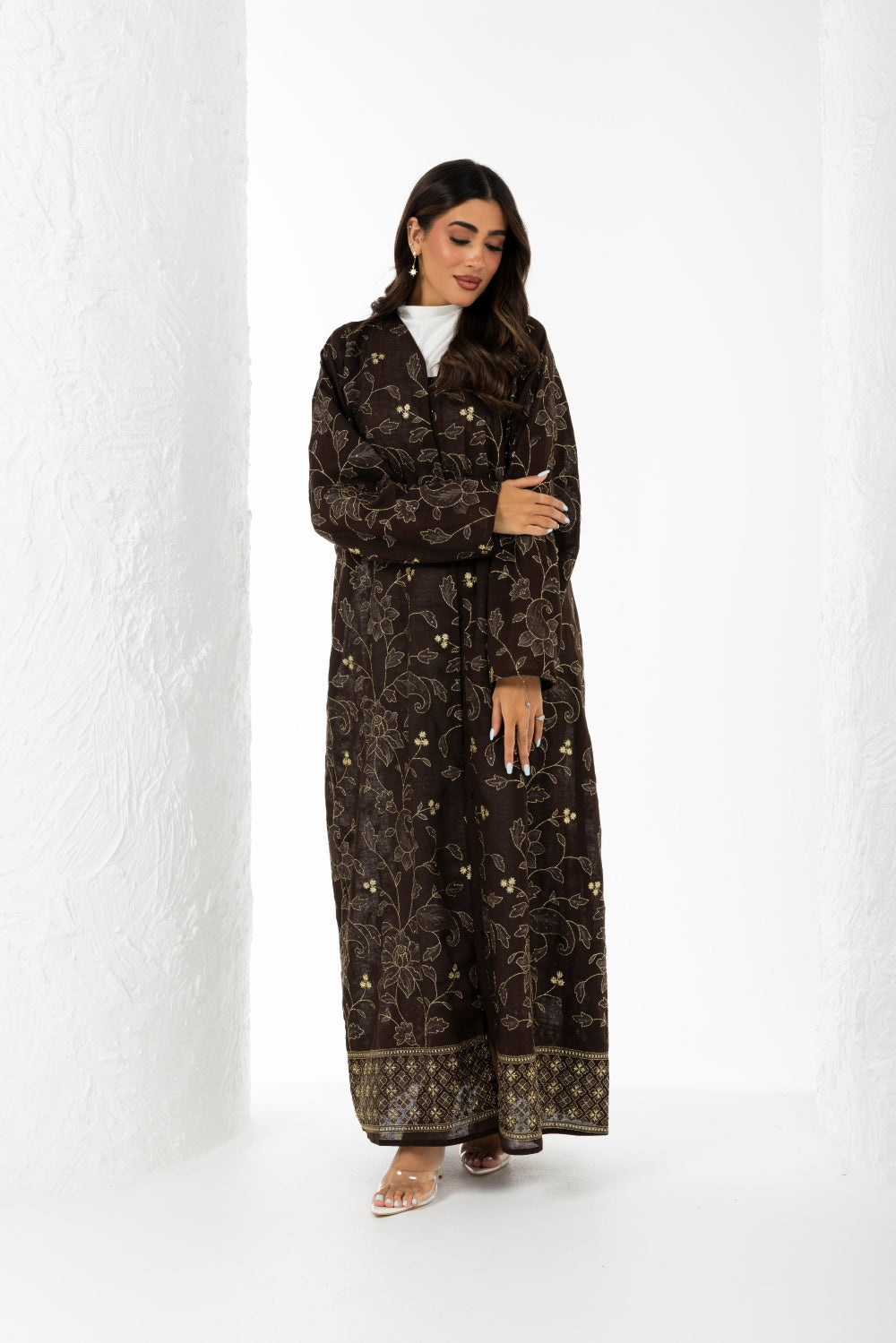 Brown Linen Abaya