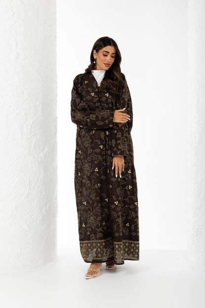 Brown Linen Abaya