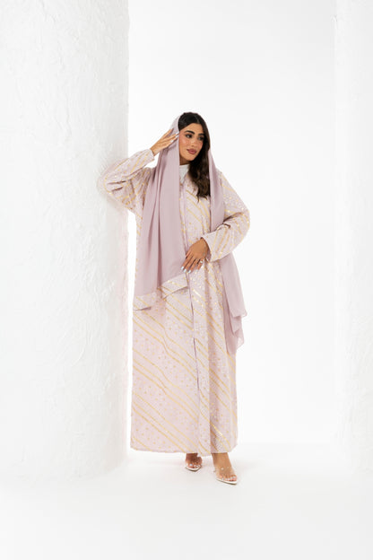 Blush Pink Linen Abaya