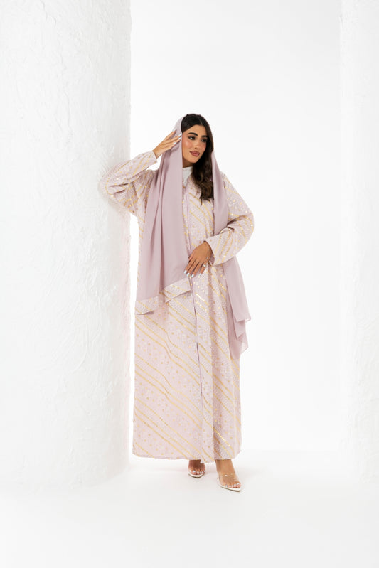 Blush Pink Linen Abaya