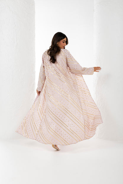 Blush Pink Linen Abaya
